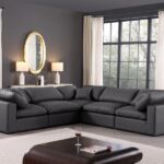 Comfy 119" Vegan Leather Upholstered 5pc. Modular Sectional