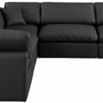 Comfy 119" Vegan Leather Upholstered 5pc. Modular Sectional