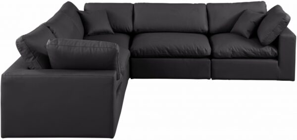 Comfy 119" Vegan Leather Upholstered 5pc. Modular Sectional