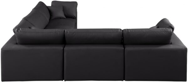 Comfy 119" Vegan Leather Upholstered 5pc. Modular Sectional