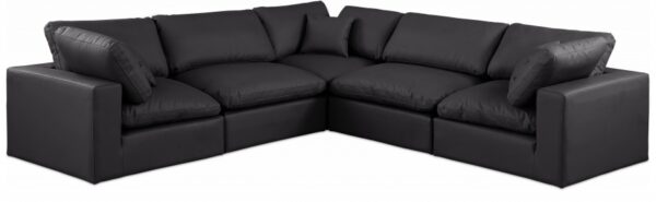 Comfy 119" Vegan Leather Upholstered 5pc. Modular Sectional