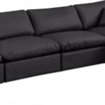 Comfy 158" Vegan Leather Upholstered 5pc. Modular Sectional