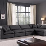 Comfy 158" Vegan Leather Upholstered 5pc. Modular Sectional