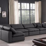 Comfy 158" Vegan Leather Upholstered 5pc. Modular Sectional