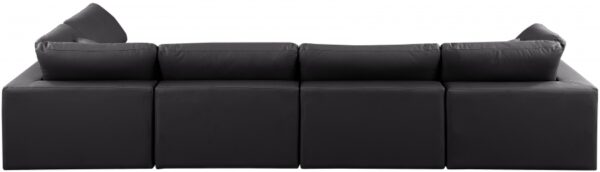 Comfy 158" Vegan Leather Upholstered 5pc. Modular Sectional