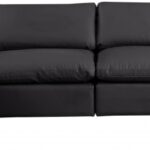Comfy 158" Vegan Leather Upholstered 5pc. Modular Sectional
