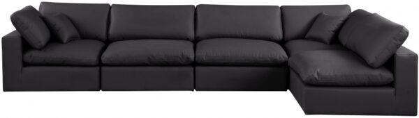 Comfy 158" Vegan Leather Upholstered 5pc. Modular Sectional