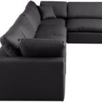 Comfy 158" Vegan Leather Upholstered 5pc. Modular Sectional