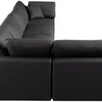 Comfy 158" Vegan Leather Upholstered 5pc. Modular Sectional