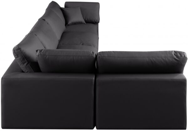 Comfy 158" Vegan Leather Upholstered 5pc. Modular Sectional