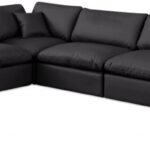 Comfy 158" Vegan Leather Upholstered 6pc. Modular Sectional