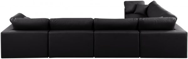 Comfy 158" Vegan Leather Upholstered 6pc. Modular Sectional