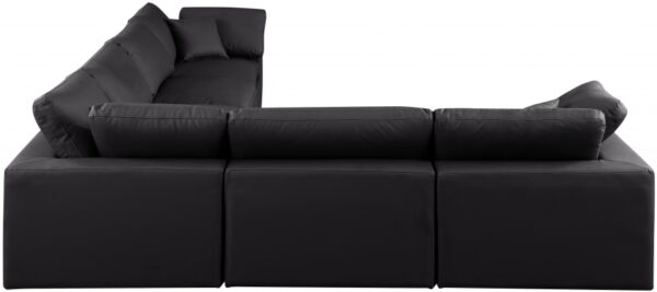 Comfy 158" Vegan Leather Upholstered 6pc. Modular Sectional