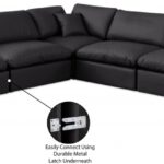 Comfy 158" Vegan Leather Upholstered 6pc. Modular Sectional
