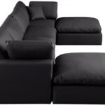 Comfy 158" Vegan Leather Upholstered 6pc. Modular Sectional