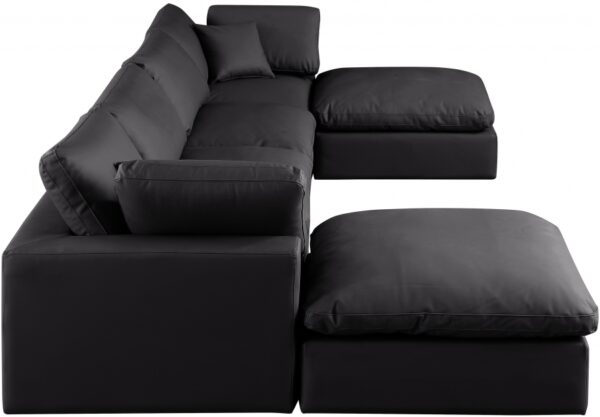 Comfy 158" Vegan Leather Upholstered 6pc. Modular Sectional