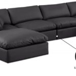 Comfy 158" Vegan Leather Upholstered 6pc. Modular Sectional