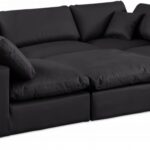Comfy 119" Vegan Leather Upholstered 6pc. Modular Sectional
