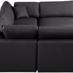 Comfy 119" Vegan Leather Upholstered 6pc. Modular Sectional