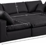 Comfy 119" Vegan Leather Upholstered 6pc. Modular Sectional