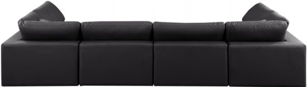 Comfy 158" Vegan Leather Upholstered 6pc. Modular Sectional