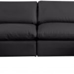 Comfy 158" Vegan Leather Upholstered 6pc. Modular Sectional