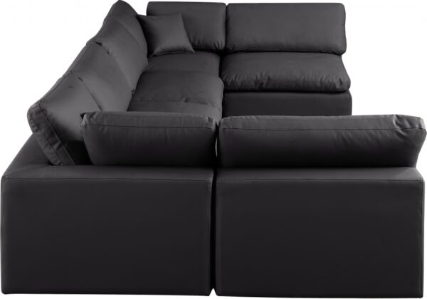 Comfy 158" Vegan Leather Upholstered 6pc. Modular Sectional
