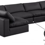 Comfy 158" Vegan Leather Upholstered 6pc. Modular Sectional