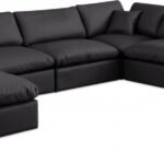 Comfy 158" Vegan Leather Upholstered 7pc. Modular Sectional