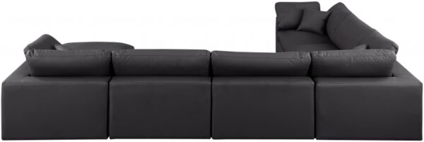 Comfy 158" Vegan Leather Upholstered 7pc. Modular Sectional