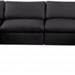 Comfy 158" Vegan Leather Upholstered 7pc. Modular Sectional