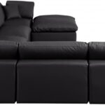 Comfy 158" Vegan Leather Upholstered 7pc. Modular Sectional