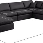 Comfy 158" Vegan Leather Upholstered 7pc. Modular Sectional