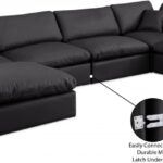 Comfy 158" Vegan Leather Upholstered 7pc. Modular Sectional