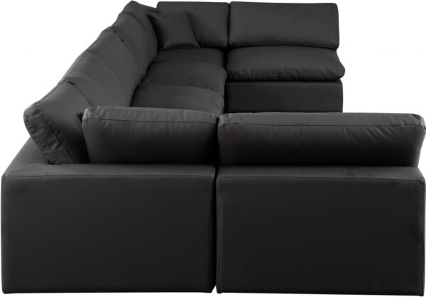 Comfy 197" Vegan Leather Upholstered 7pc. Modular Sectional