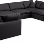 Comfy 158" Vegan Leather Upholstered 8pc. Modular Sectional