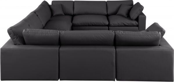 Comfy 158" Vegan Leather Upholstered 8pc. Modular Sectional