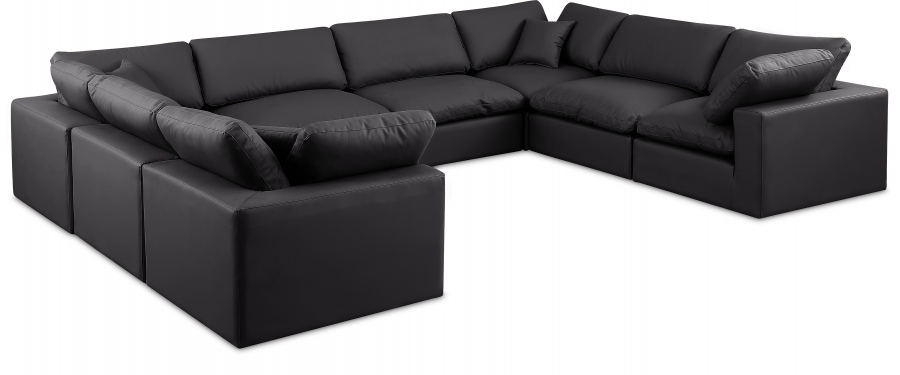 Comfy 158" Vegan Leather Upholstered 8pc. Modular Sectional