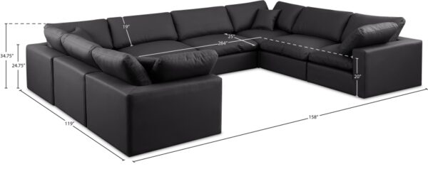 Comfy 158" Vegan Leather Upholstered 8pc. Modular Sectional