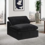 Comfy Velvet Upholstered Armless Modular Chair