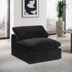 Comfy Velvet Upholstered Armless Modular Chair