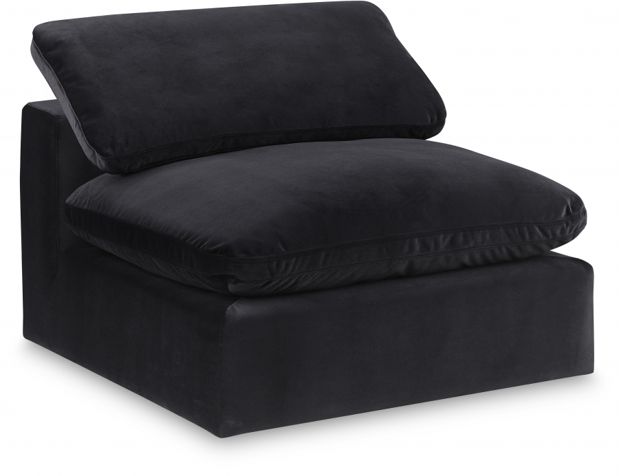 Comfy Velvet Upholstered Armless Modular Chair