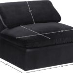 Comfy Velvet Upholstered Armless Modular Chair