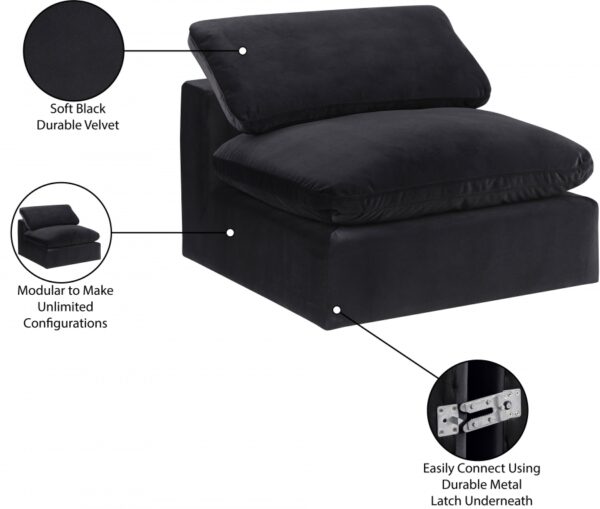Comfy Velvet Upholstered Armless Modular Chair