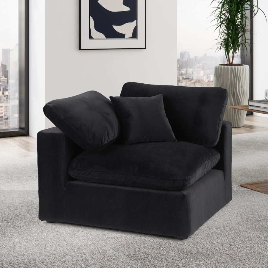 Comfy Velvet Upholstered Corner Modular Chair