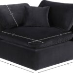 Comfy Velvet Upholstered Corner Modular Chair