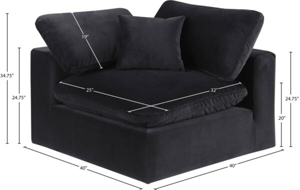 Comfy Velvet Upholstered Corner Modular Chair
