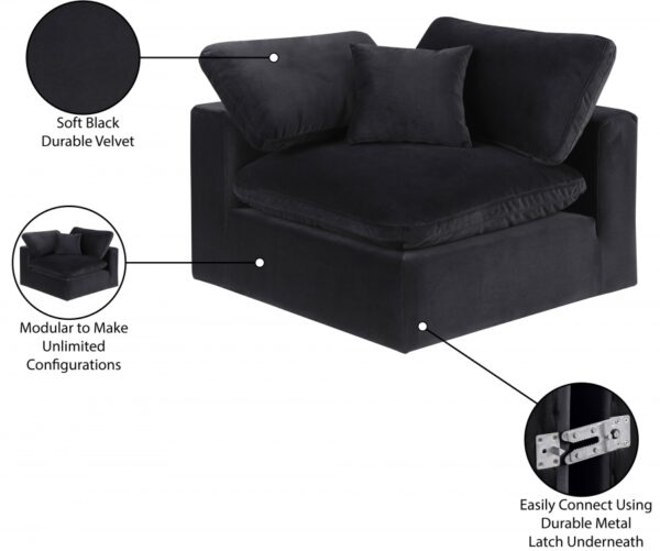 Comfy Velvet Upholstered Corner Modular Chair