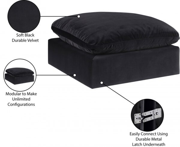 Comfy Velvet Upholstered Modular Ottoman