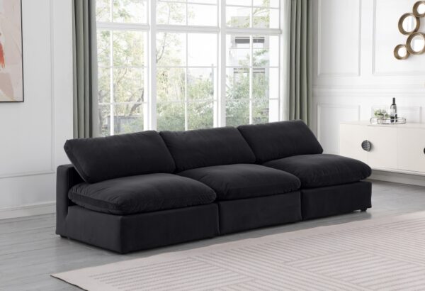 Comfy 117" Velvet Upholstered 3pc. Armless Modular Sofa